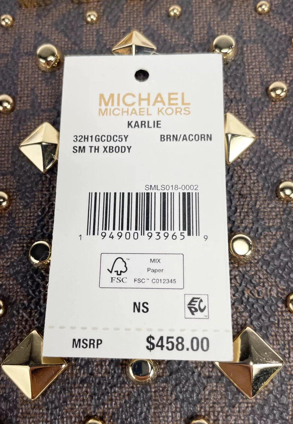 Michael Kors Karlie Small Studded Crossbody Bag Purse