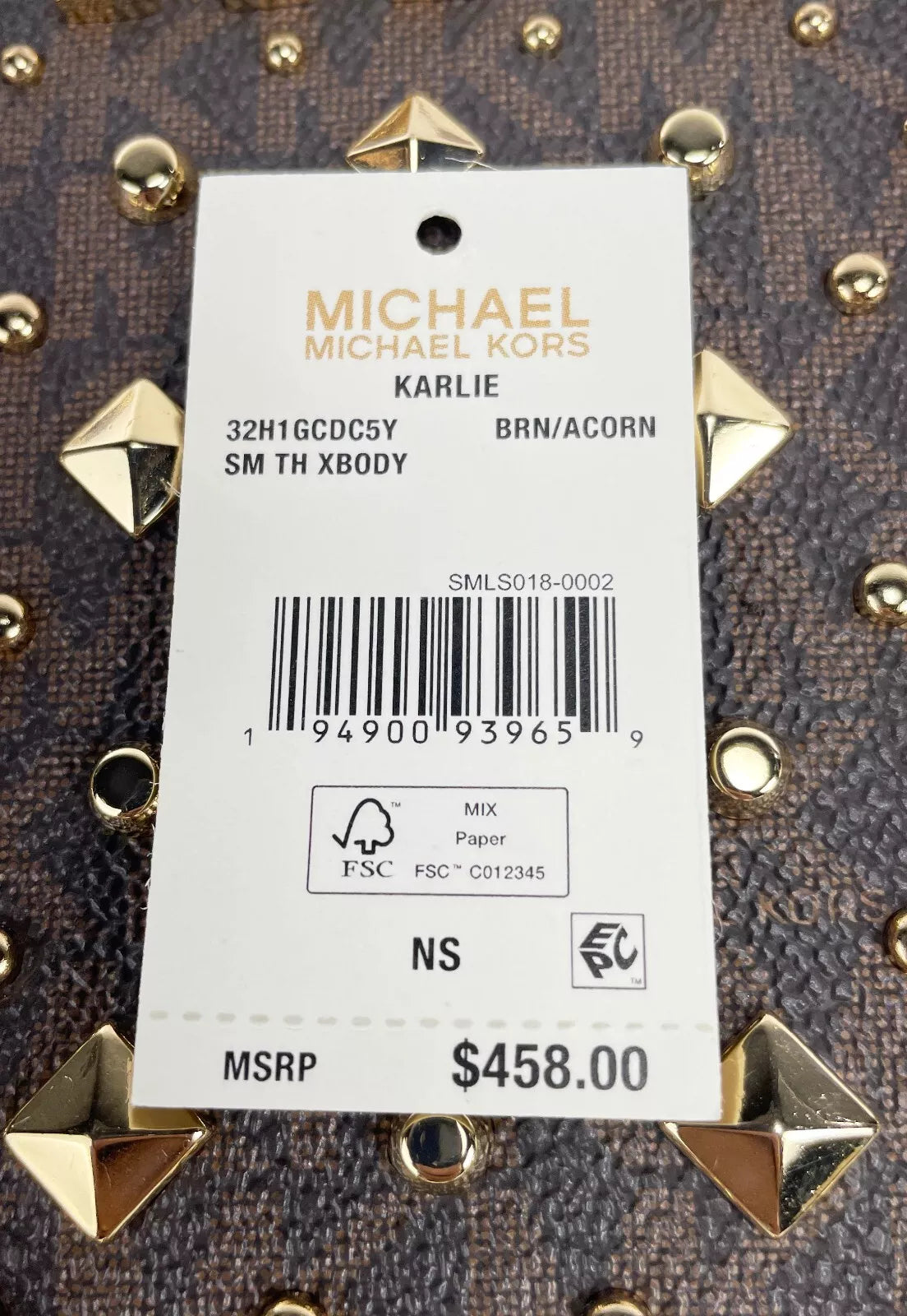 Michael Kors Karlie Small Studded Crossbody Bag Purse