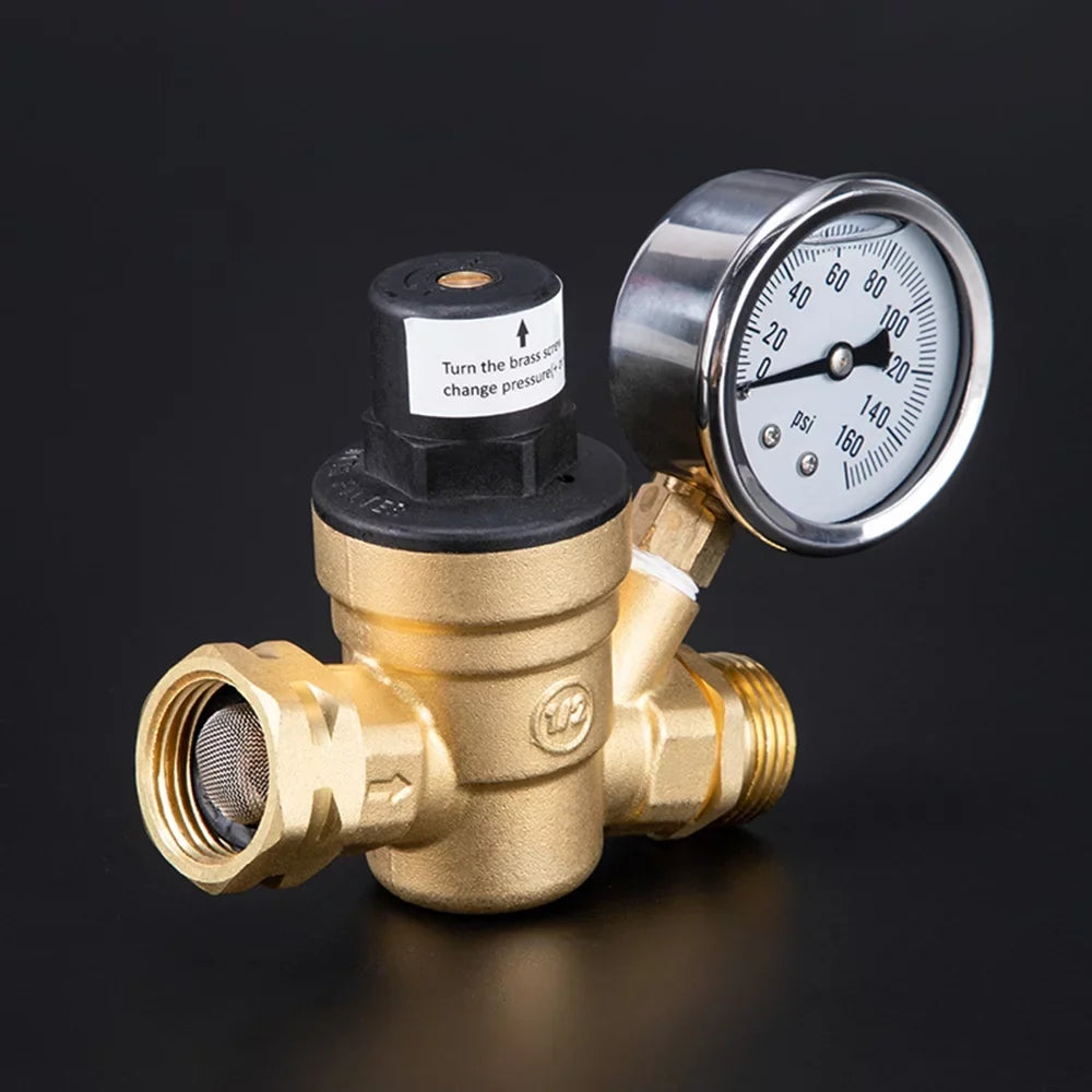 GoolRC Valve,0-160psi And Inlet Reducer With 0-160psi Valve -free Brass Pressure Valve -free Brass Adjustable Water Screened Filter Rv Water Pressure With 0-160psi And Pressure Reducer With