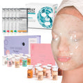 BRÜUN  Glow + Face care Serum Treatment kit with 12 vials + Peel-Off Jelly Mask 10 Different spa set Treatments Starter kit with electrolytes