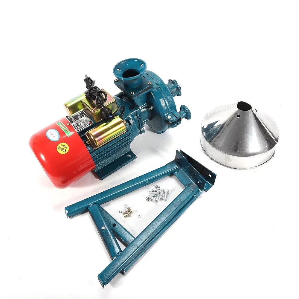 ZhdnBhnos 2200W 220V Electric Grain Flour Grinder Mill Commercial Heavy Duty Corn Wheat Cereal Dry Feed Grinder Pulverizer Machine w/ Funnel 1400r/Min