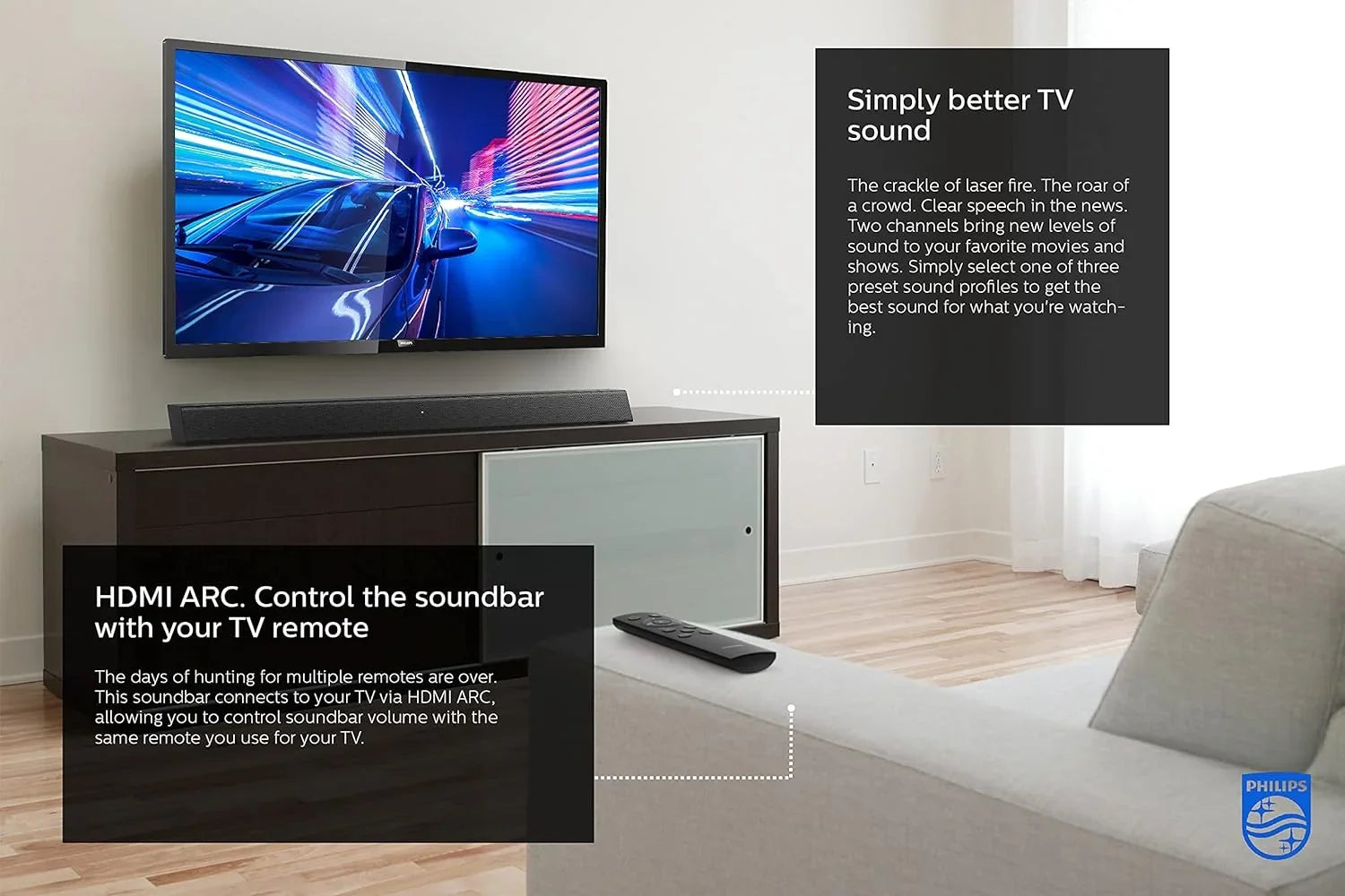 TAB5105/37 2.0 Stereo Sound Bluetooth Wireless Soundbar Speaker