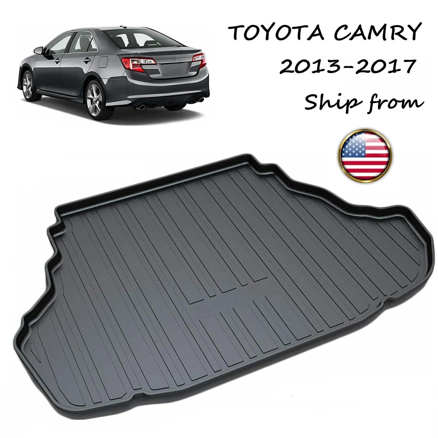 Trunk Liner  Cargo Mats for 2013-2017 Toyota Camry Easy to Clean Carpets