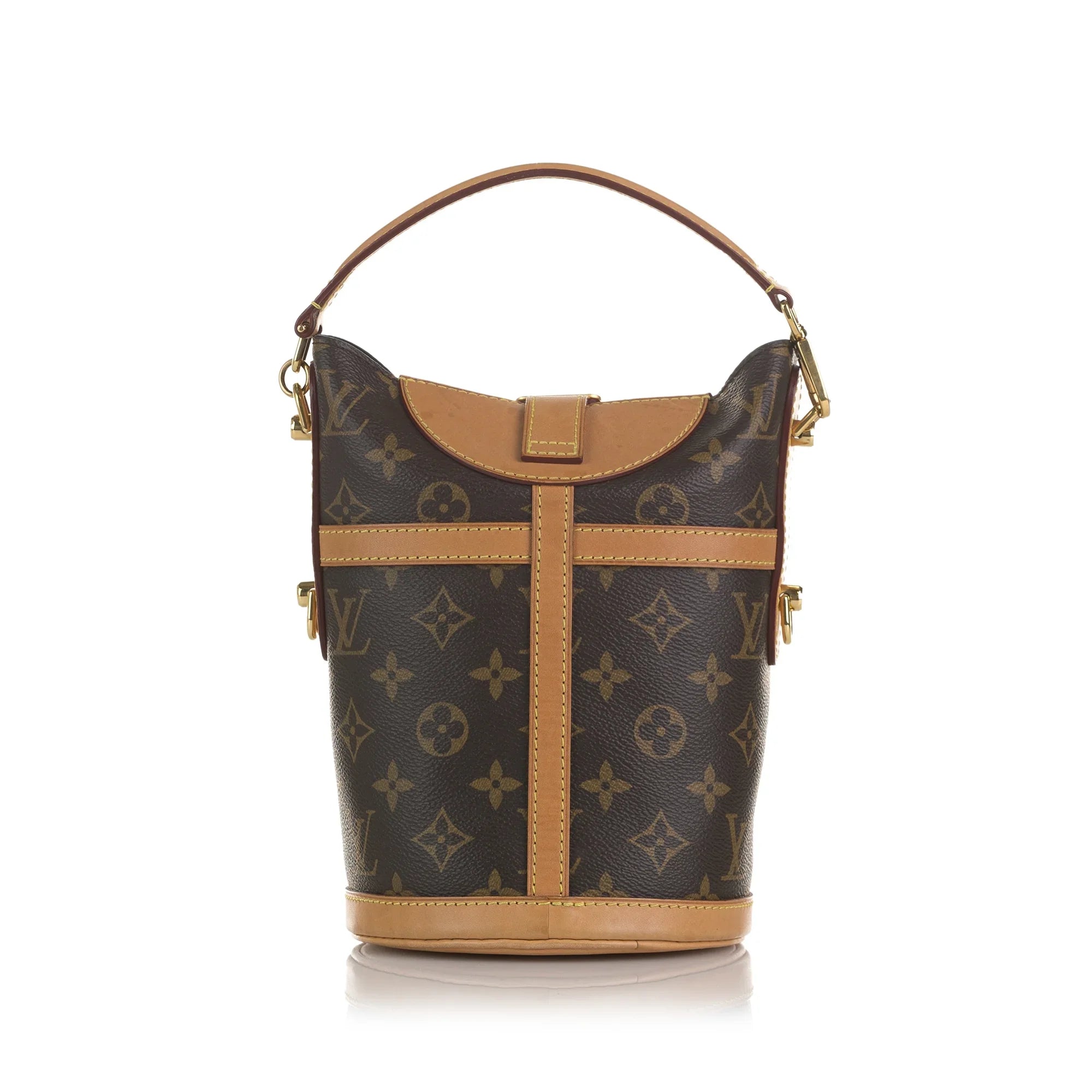 Unisex Pre-Owned Authenticated Louis Vuitton Monogram Duffle Canvas Brown Bucket Bag DrawstringBag