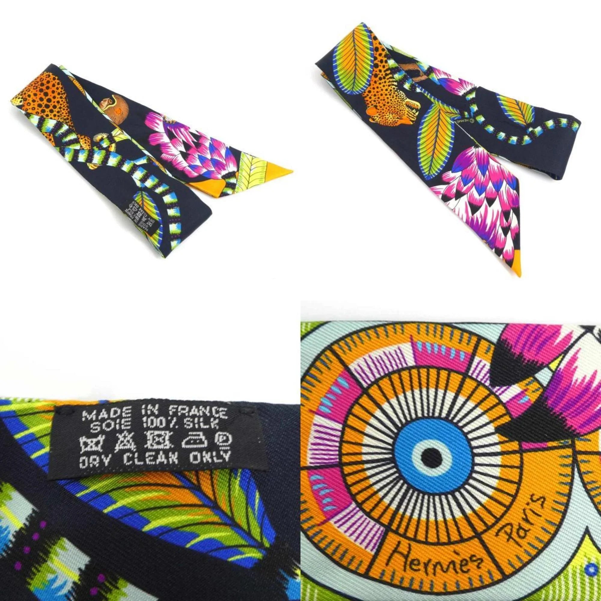 Pre-Owned Hermes  Scarf Muffler Twilly Silk Multicolor Women's e58471f (Good)