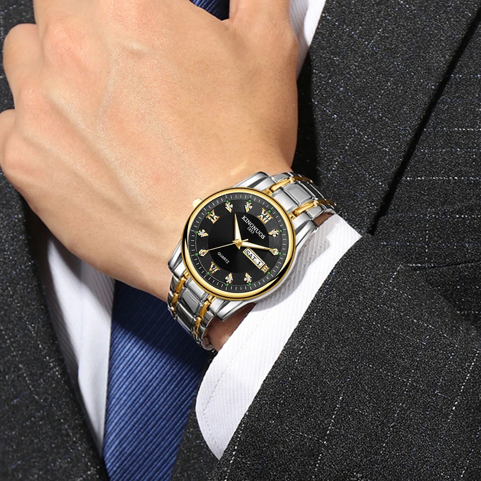 Men's Watch Relojes De Hombre Stainless Steel Quartz Classic Luminous Waterproof