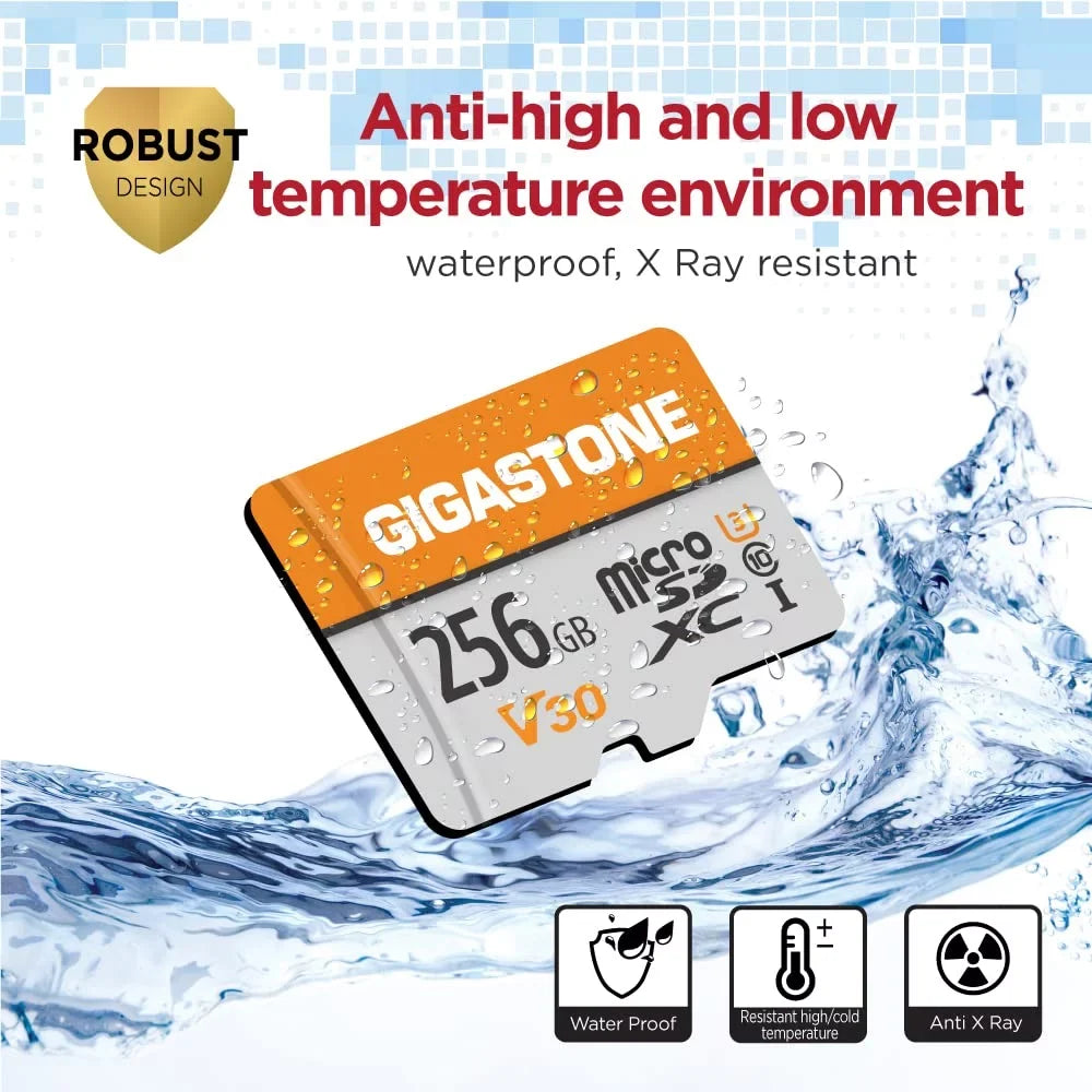 Gigastone 256GB Micro  Card, 4K Video Pro, MicroSDXC Memory Card for Nintendo-Switch, Wyze, GoPro, Dash Cam, Security Camera, 4K Video Recording, -I A1 U3 V30 C10, up to 100MB/s, with Adapter