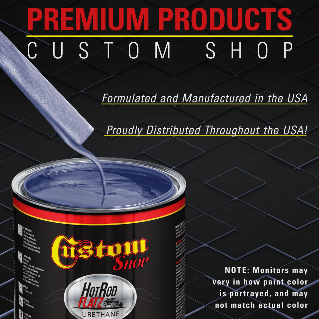 Custom Shop - Astro Blue Metallic - Hot Rod Flatz Flat Matte Satin Urethane Auto Paint - Complete Quart Paint Kit - Professional Low Sheen Automotive, Car Truck Coating, 4:1 Mix Ratio