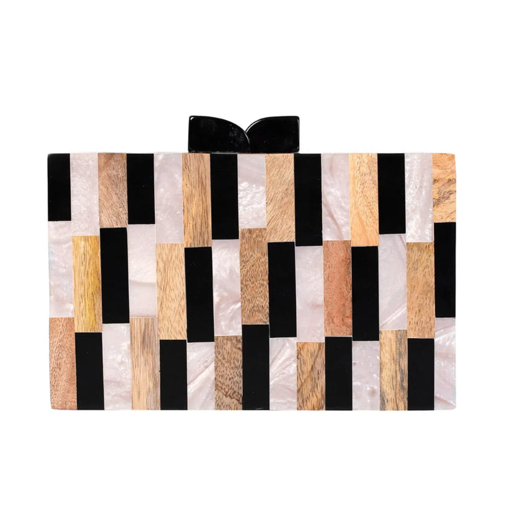 Different Craft India Wooden Inlay Acrylic Clutch Bag for Women