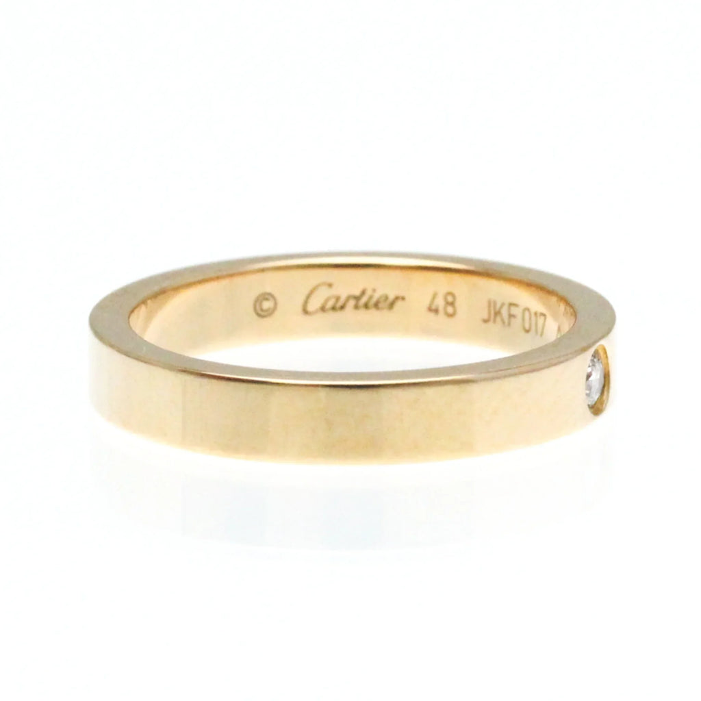 Pre-Owned Cartier Engraved Ring Pink Gold (18K) Fashion Diamond Band Ring Pink Gold (Good)