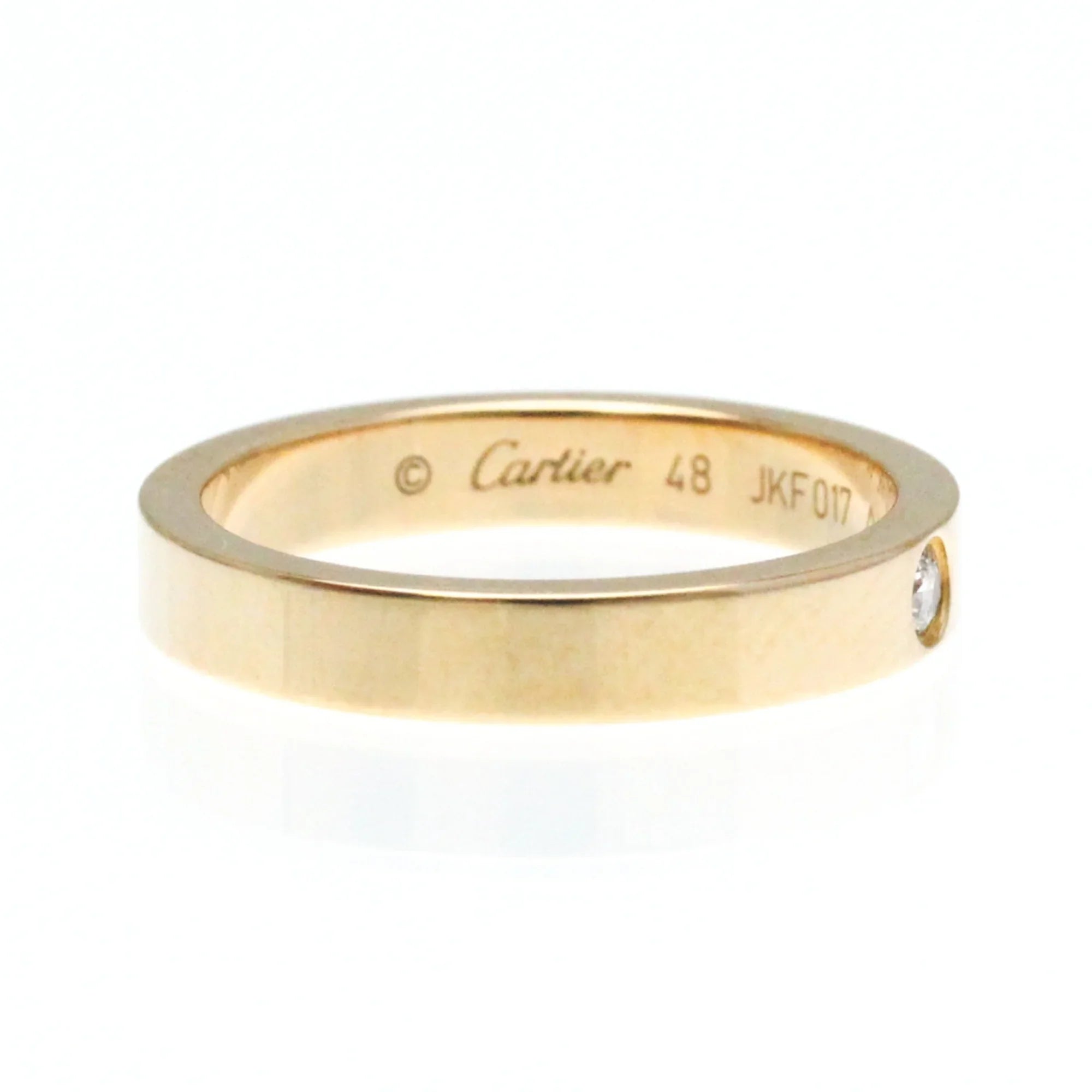 Pre-Owned Cartier Engraved Ring Pink Gold (18K) Fashion Diamond Band Ring Pink Gold (Good)