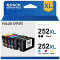 252XL Ink Cartridge for Epson Ink  252 252  to use with Workforce -7620 -7710 -3640 -3630 -3620 -7610 -7110 Printer (Black Cyan Magenta Yellow,5-Pack)