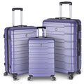 3-Piece Luggage Sets,Luggage Expandable Suitcase,Lightweight Suitcase with  Lock Spinner,Luggage Set +,Durable Luggage Set with 4-Wheel Spinner and Hooks, (20", 24", 28"),Purple