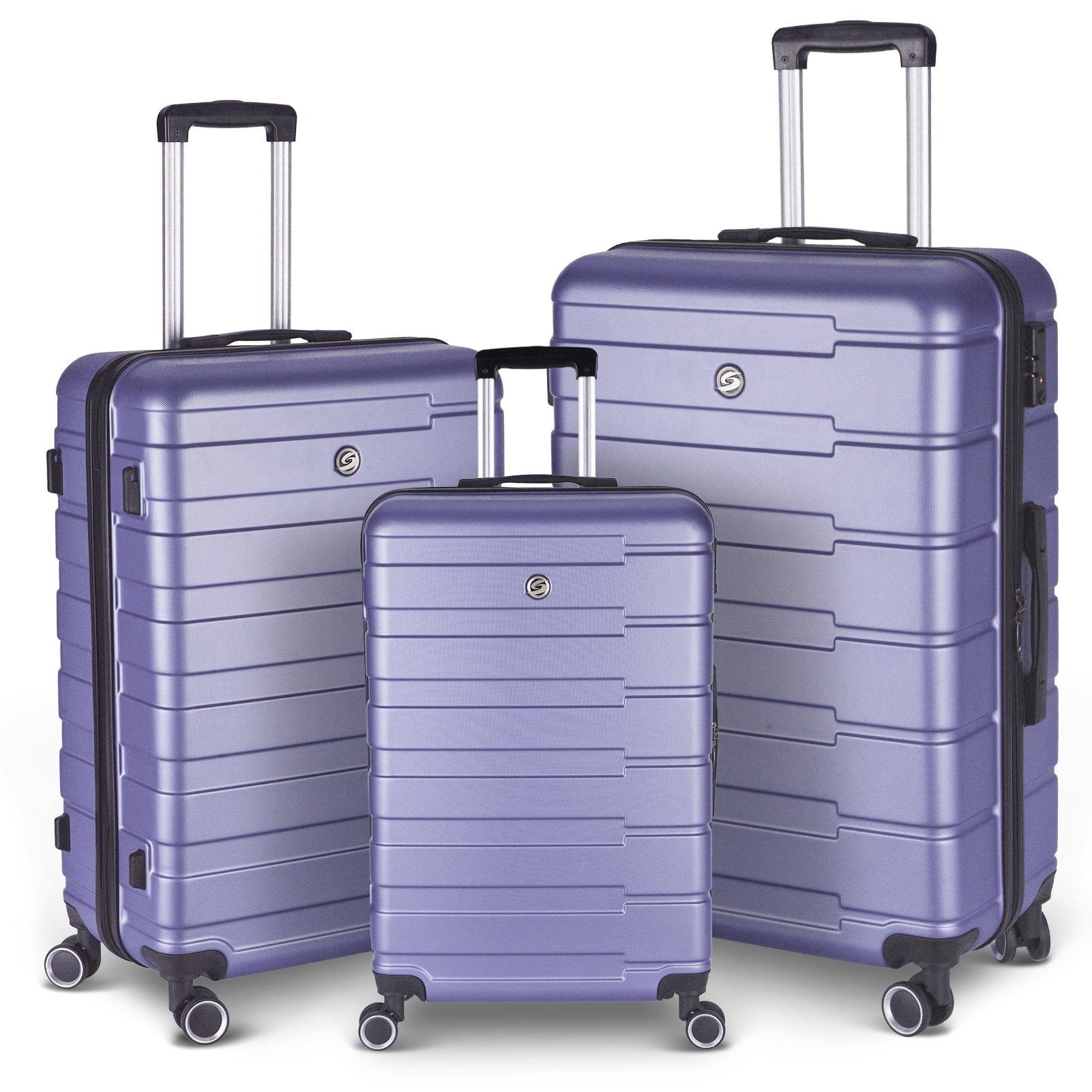 3-Piece Luggage Sets,Luggage Expandable Suitcase,Lightweight Suitcase with  Lock Spinner,Luggage Set +,Durable Luggage Set with 4-Wheel Spinner and Hooks, (20", 24", 28"),Purple