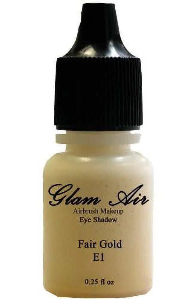 Glam Air Set of Three (3) s-E1 Fair Gold E4Copper Cocoa, &amp; E9shimmery Green,  Airbrush Water-based 0.25 Fl. Oz. Bottles of Eyeshadow Shimmery Green, Copper Cocoa, Fair Gold