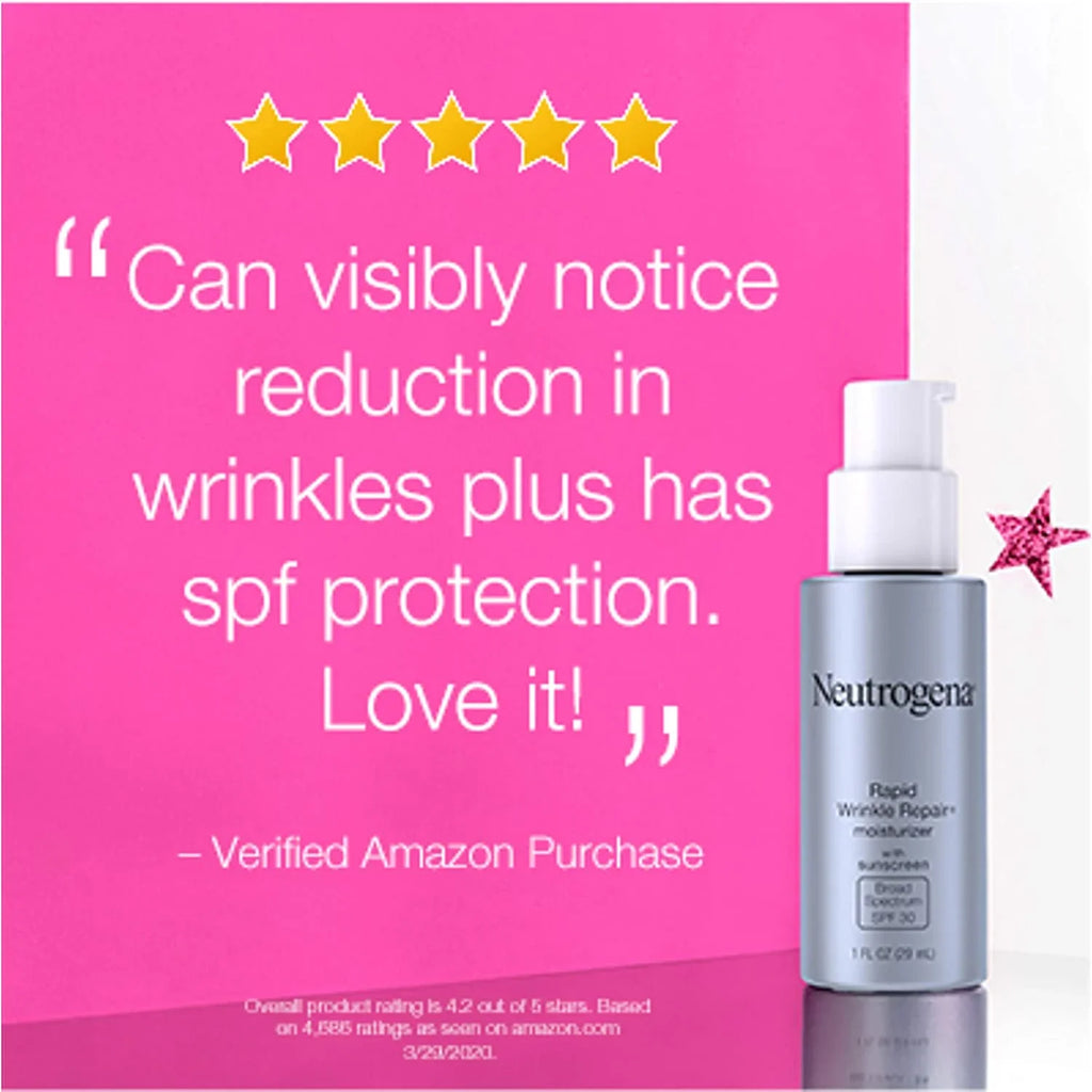 "Neutrogena Rapid Wrinkle Repair Moisturizer,  30, 1 oz (Pack of 2)"