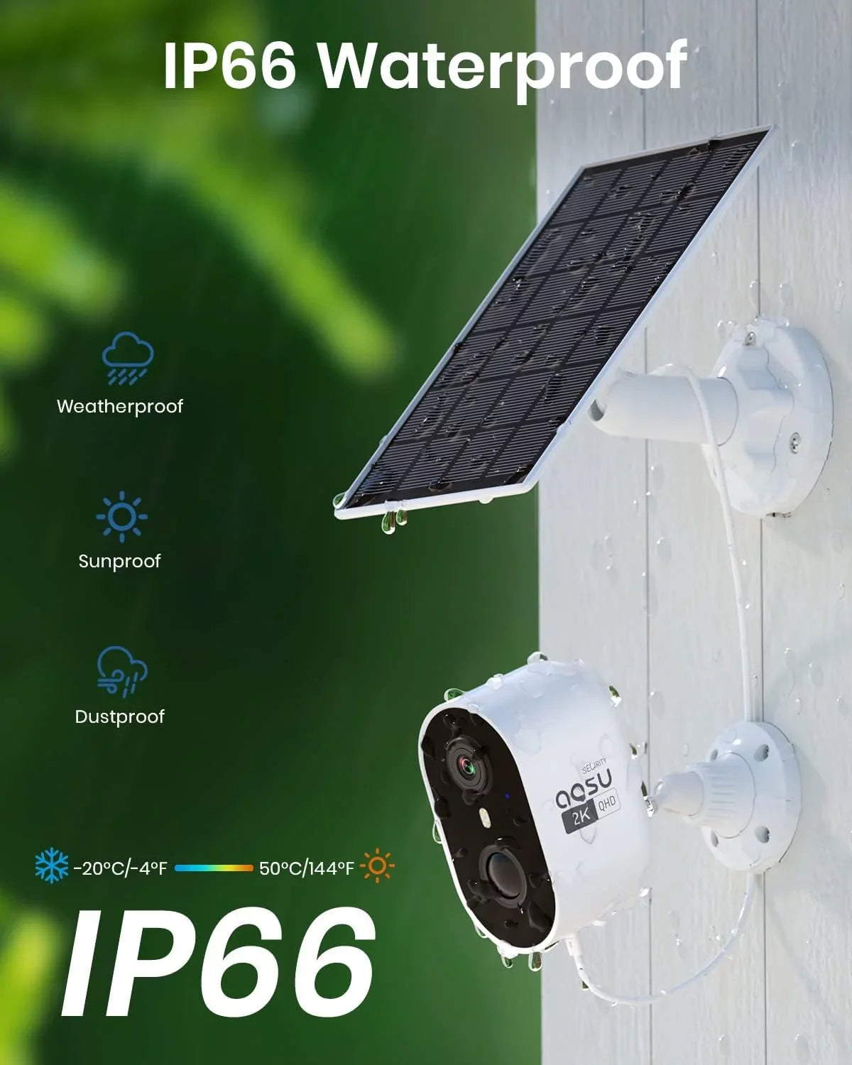 Solar Wireless Security Cameras Outdoor with Spotlight & Siren Alarm, 2K Color Night Vision, 2-Way Talk,Wifi Outdoor Camera with  Motion Detection Work with Alexa