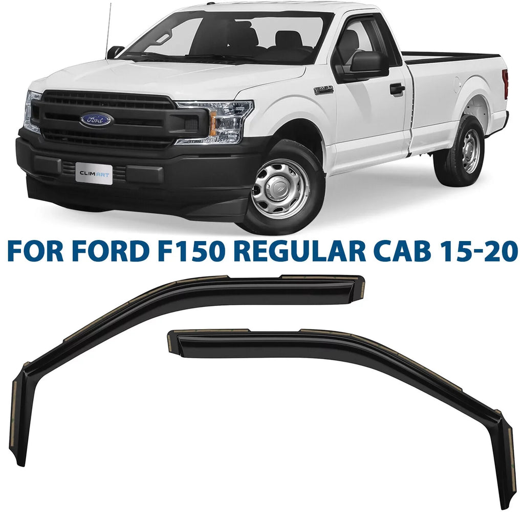 in-Channel Incredibly Durable Rain Guards for Ford F150 2015-2020 Regular Cab, Original Window Deflectors, Vent Window Visors, Vent Deflector, Dark Smoke Truck Accessories, 2 pcs- 315008LP