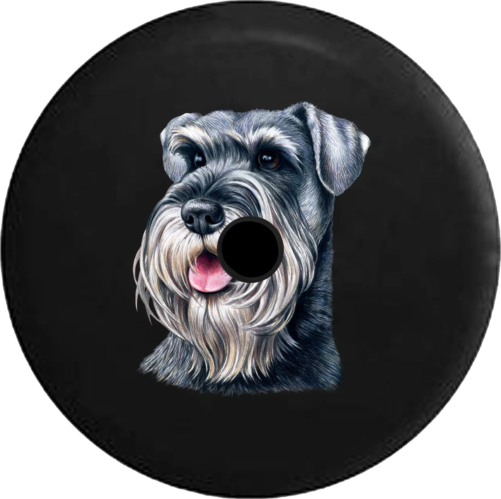 2018 2019 Wrangler  Backup Camera Schnauzer Dog Lover Adopt Rescue Spare Tire Cover for Jeep  33 Inch