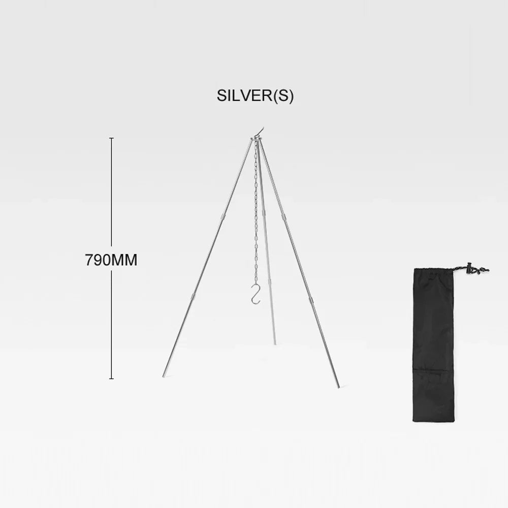 walmeck Detachable Campfire Tripod Bonfire Rack - Portable Aluminum Alloy Folding Bracket for Camping Picnic