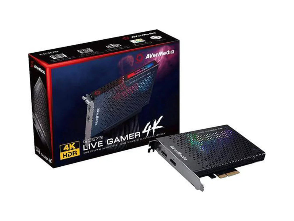 AVerMedia Live Gamer 4K - 4Kp60  Capture Card, Ultra-Low Latency for Broadcasting and Recording PS4 Pro and Xbox One X, PCIe Gen2x4 (GC573)