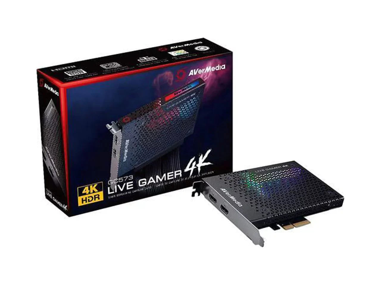 AVerMedia Live Gamer 4K - 4Kp60  Capture Card, Ultra-Low Latency for Broadcasting and Recording PS4 Pro and Xbox One X, PCIe Gen2x4 (GC573)