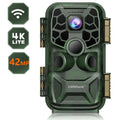 WiFi Trail Game Camera 4K 42MP Bluetooth Hunting Deer Camera with 3PIR Sensor Infrared Night Vision Waterproof IP66 0.2s Trigger 2.4"  Trail Cam for Wildlife Monitoring
