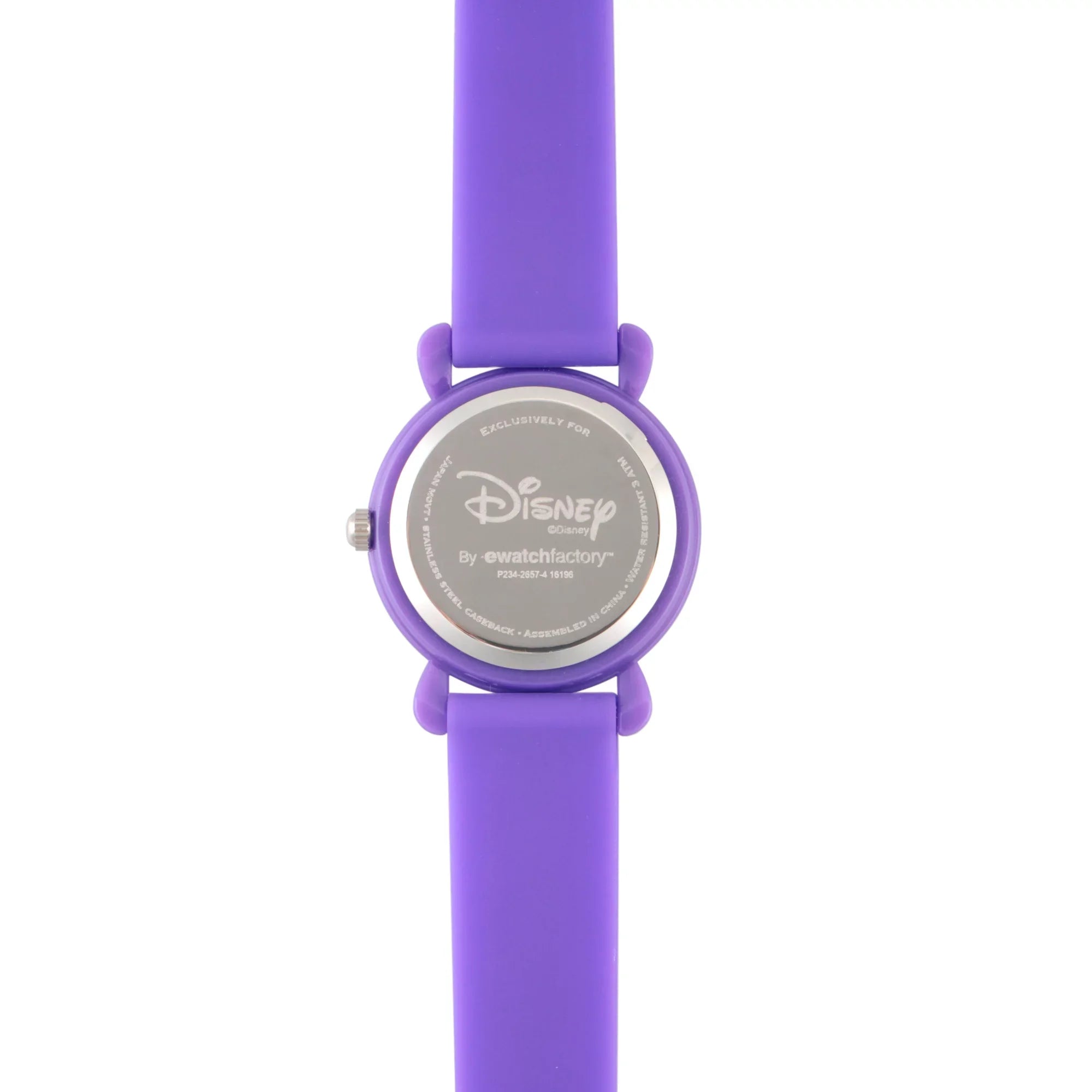 Frozen Elsa and Anna Girls' Purple Plastic Time Teacher Watch, Purple Silicon Strap
