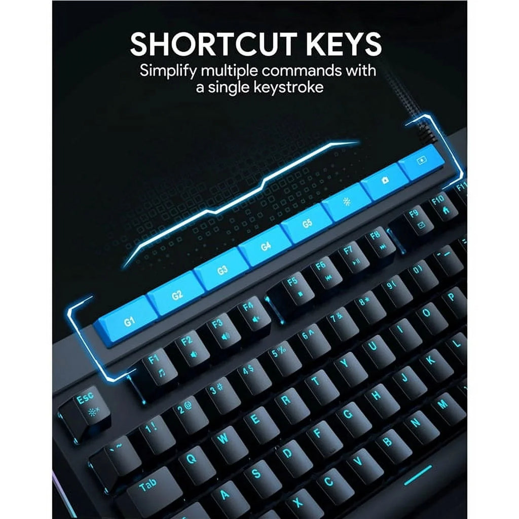 Mechanical Keyboard Blue Switches 104key with Volume Control Button KMG17