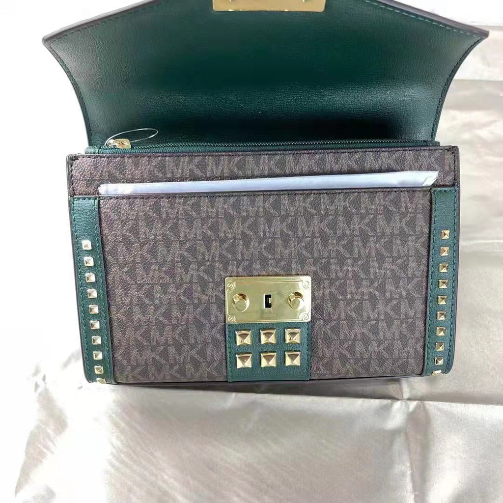 Michael Kors Rose 35F1Gx0L2B Medium Flap Shldr Messenger Bag In Racing Green
