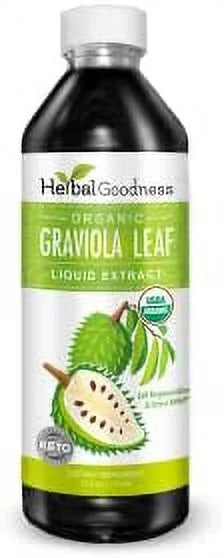Graviola Leaf Extract Liquid - Soursop (Guanabana) Leaves Ð  Organic, Non , Kosher Ð Cell Support & Regeneration & Stress Relief - Immune Boost Ð - 12oz Bottle