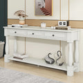 Console Table 63" Long Console Table with Drawers and Shelf for Entryway, Hallway, Living Room (Antique White,  : WF193795AAK)