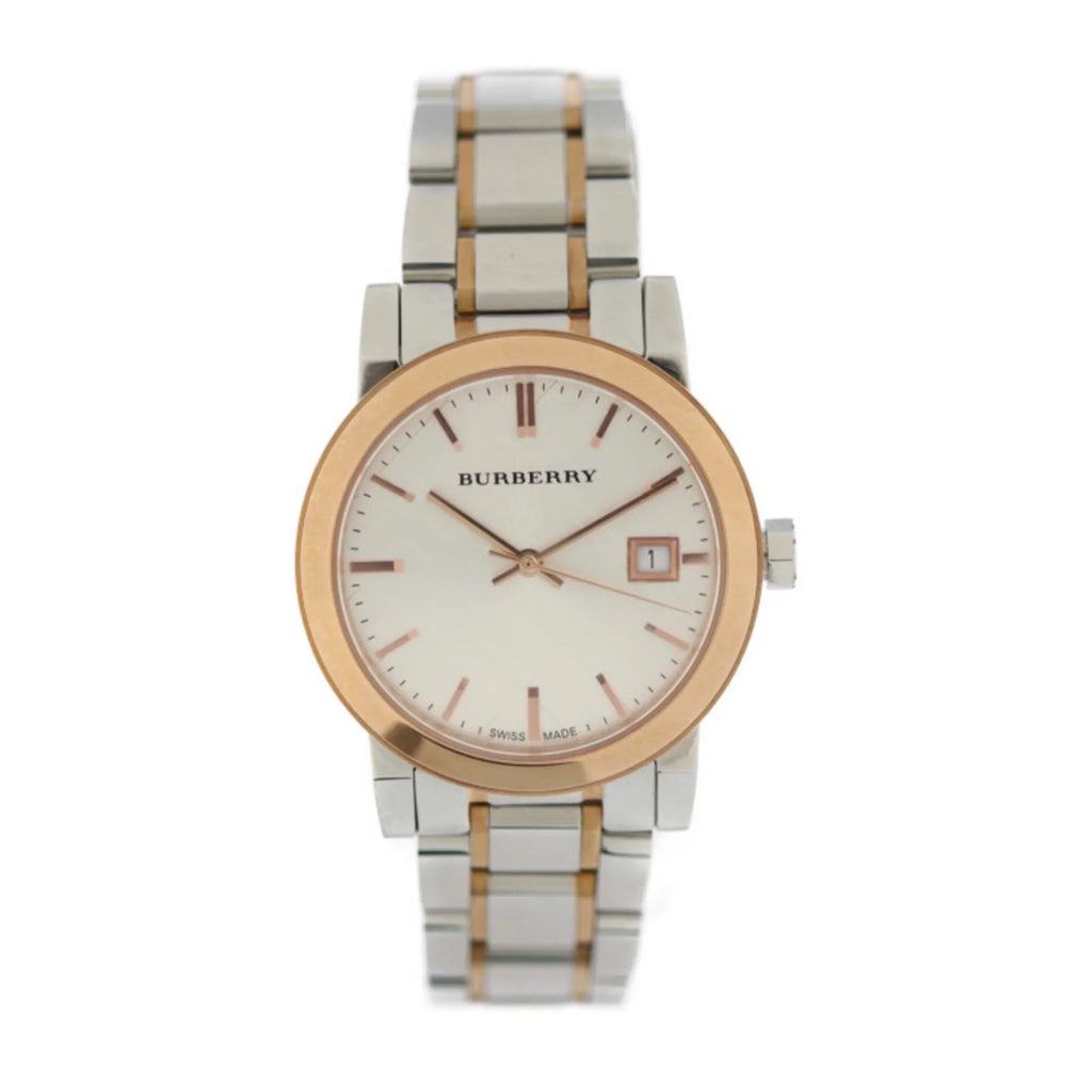 Pre-Owned  Burberry   watch BU9105 stainless steel silver rose gold quartz (Good)