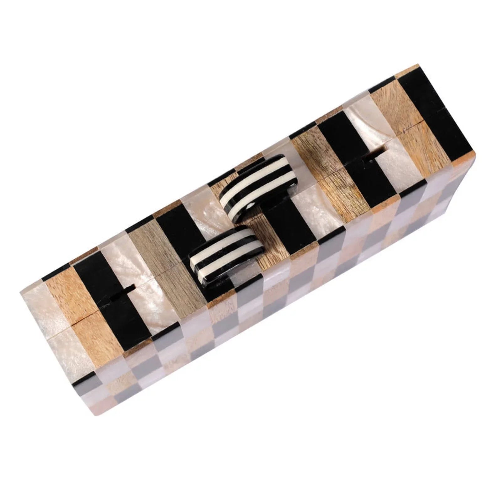 Different Craft India Wooden Inlay Acrylic Clutch Bag for Women
