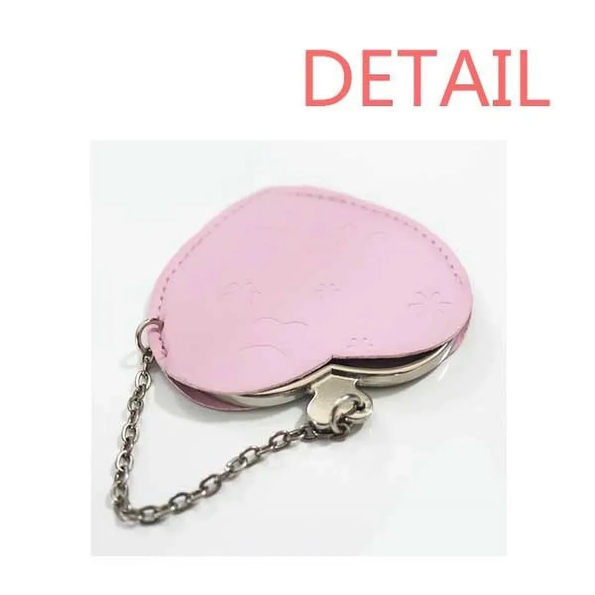 Sport Skiing with Skis Ski Pole Mirror Travel Purse Makeup Heart Pink