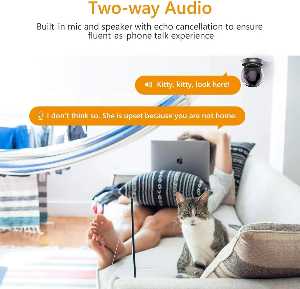 Imou Security Camera Indoor 1080P WiFi Camera (2.4G Only) 360 Degree View Smart Camera with Night Vision, 2-Way Audio, Smart Tracking, Sound Detection, Spotlight & Siren and Ethernet Port, Rex 2MP