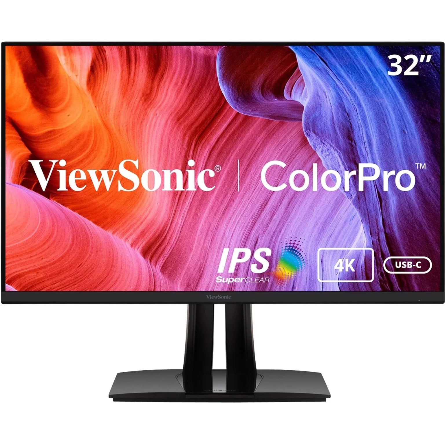 ViewSonic VP3256-4K 32 Inch Premium  4K Ergonomic Monitor with Ultra-Thin Bezels, Color Accuracy, Pantone Validated, , DisplayPort and  C for Professional Home and Office