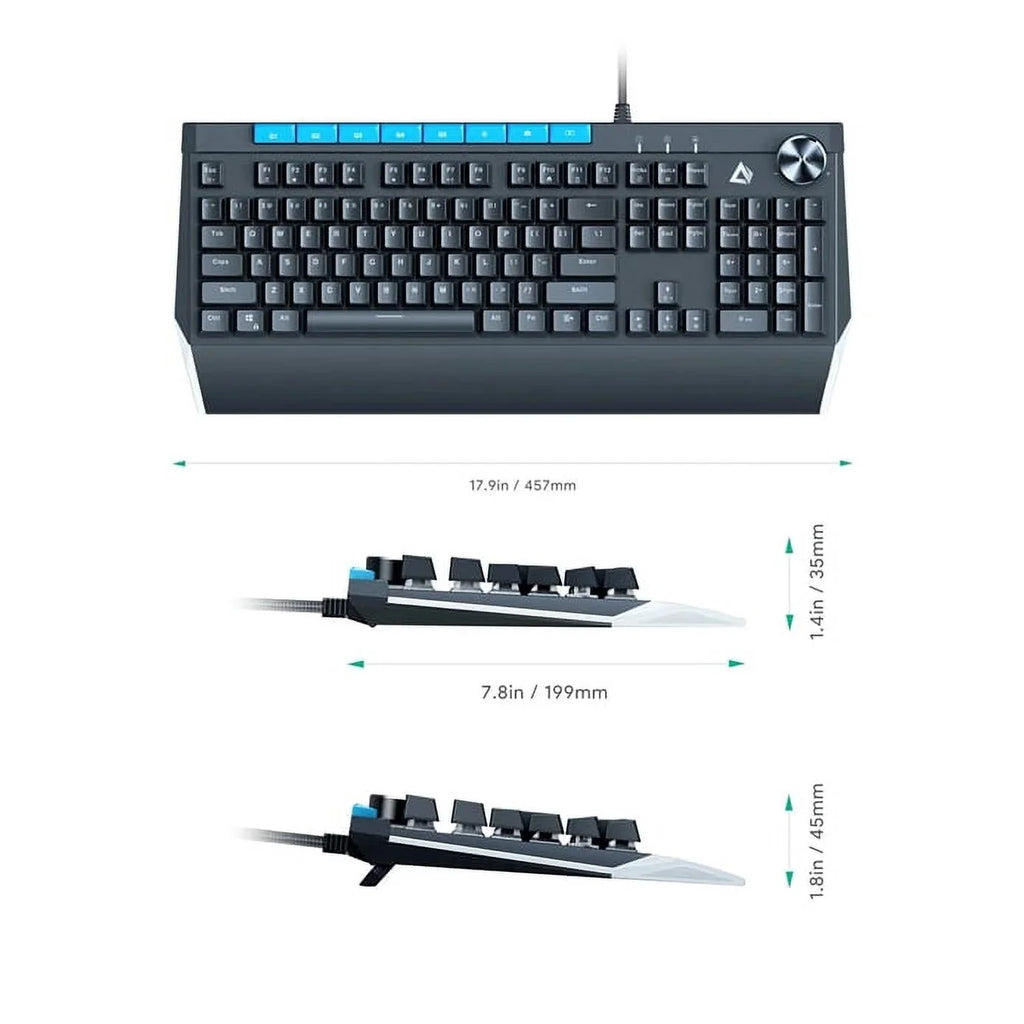 Mechanical Keyboard Blue Switches 104key with Volume Control Button KMG17