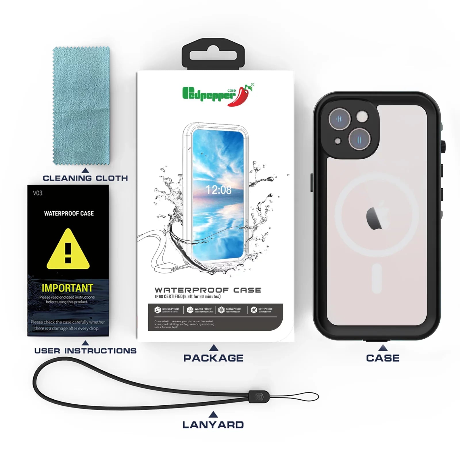 Rugged Waterproof Case for Samsung Galaxy A54 5G,IP68 Underwater Built-in Screen Protector Full-Body Protection Shockproof Dustproof Waterproof Scratch-Resistant Case for Samsung A54 5G
