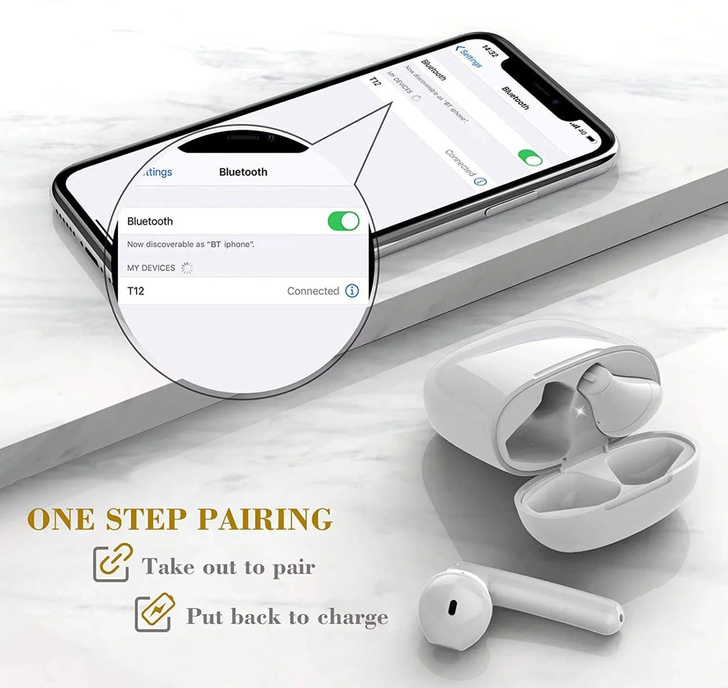 For Google Pixel 7a -  Earphones, Wireless Earbuds Headphones True Stereo Headset Hands-free Mic Charging Case B4K