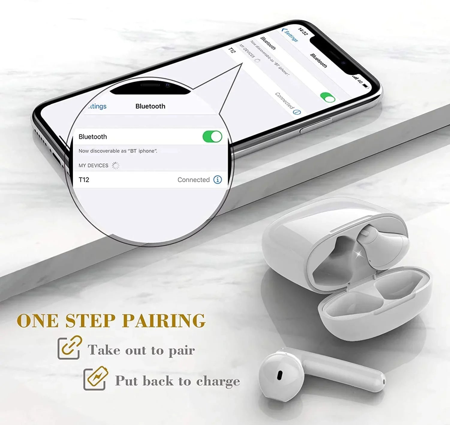 For Google Pixel 7a -  Earphones, Wireless Earbuds Headphones True Stereo Headset Hands-free Mic Charging Case B4K