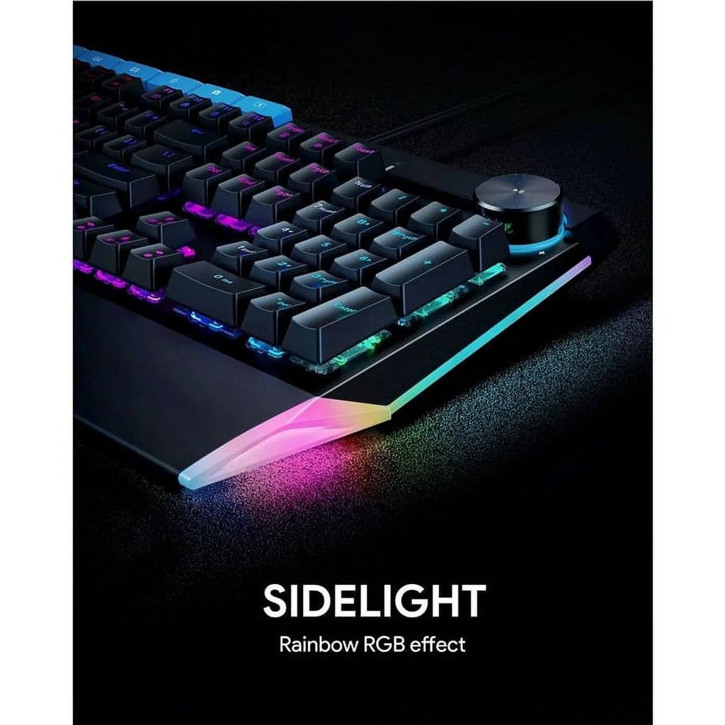 Mechanical Keyboard Blue Switches 104key with Volume Control Button KMG17