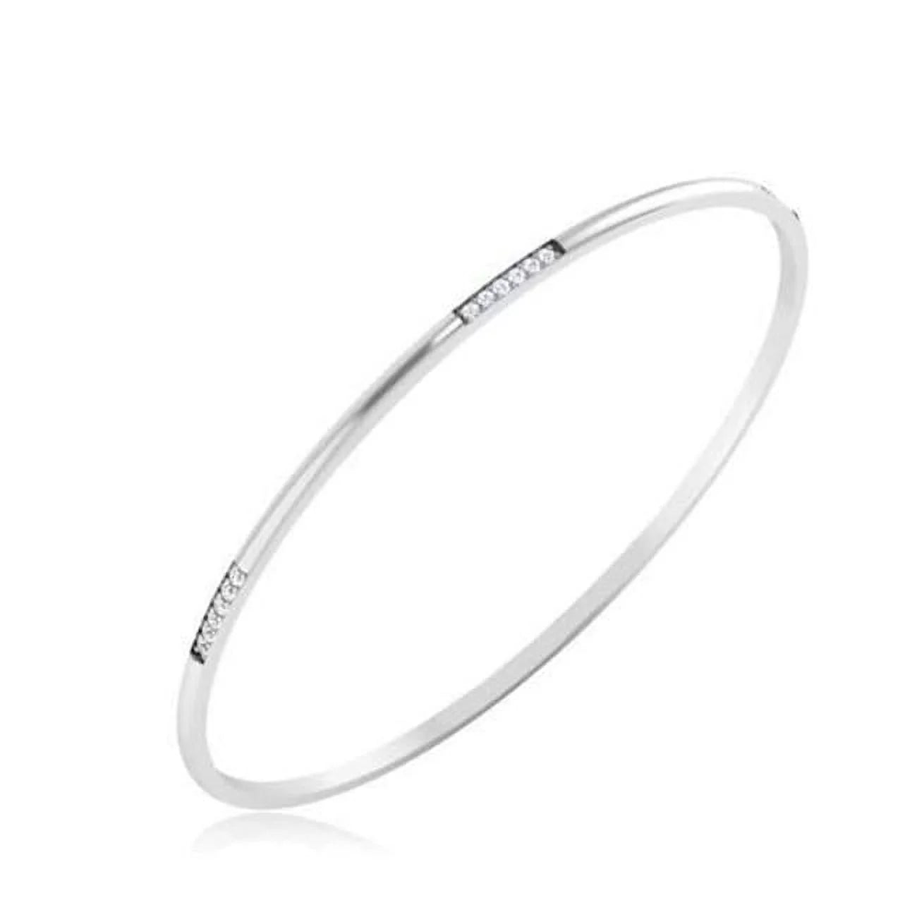 Harry Chad Enterprises 40755 1.8 Carat Round Cut Diamonds Ladies Bangle Bracelet - 14K White Gold
