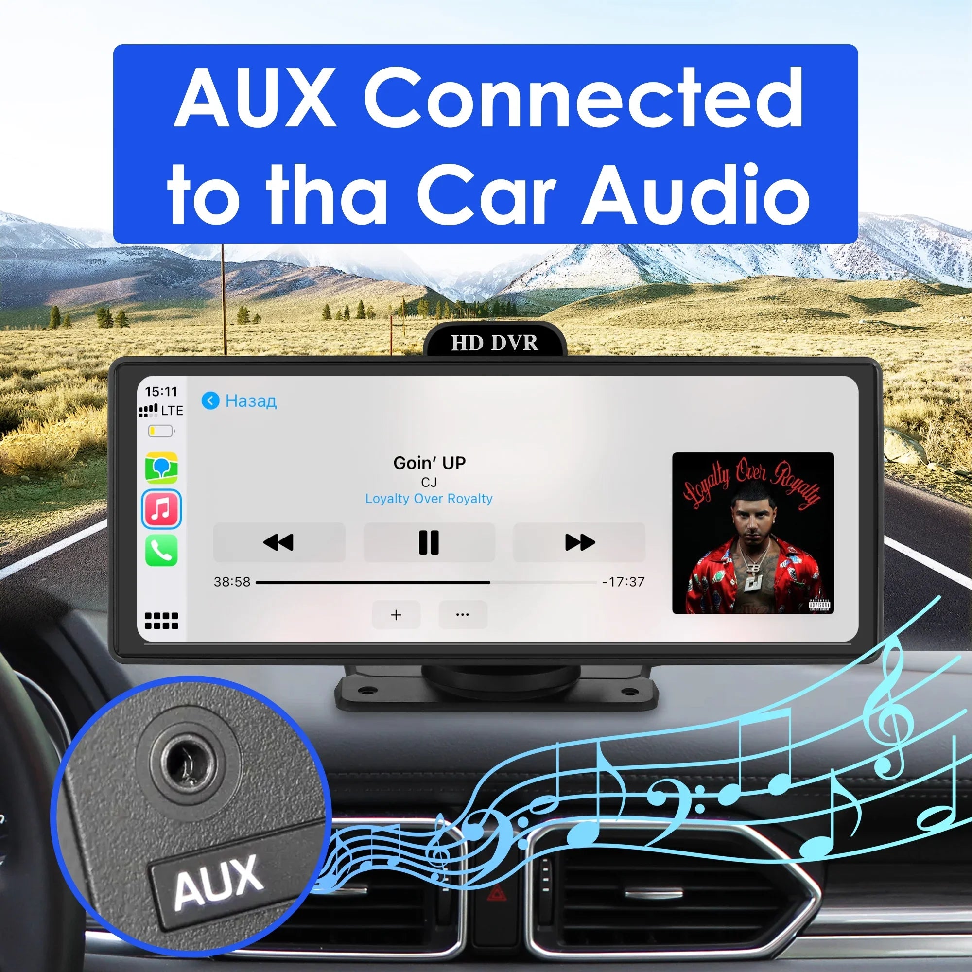 Wireless Apple Carplay Android Auto Bluetooth Portable 9.26" Touchscreen Car Stereo With 128G  Card, 4K Dash Cam And Backup Camera, Car Radio Head Unit  Navigation