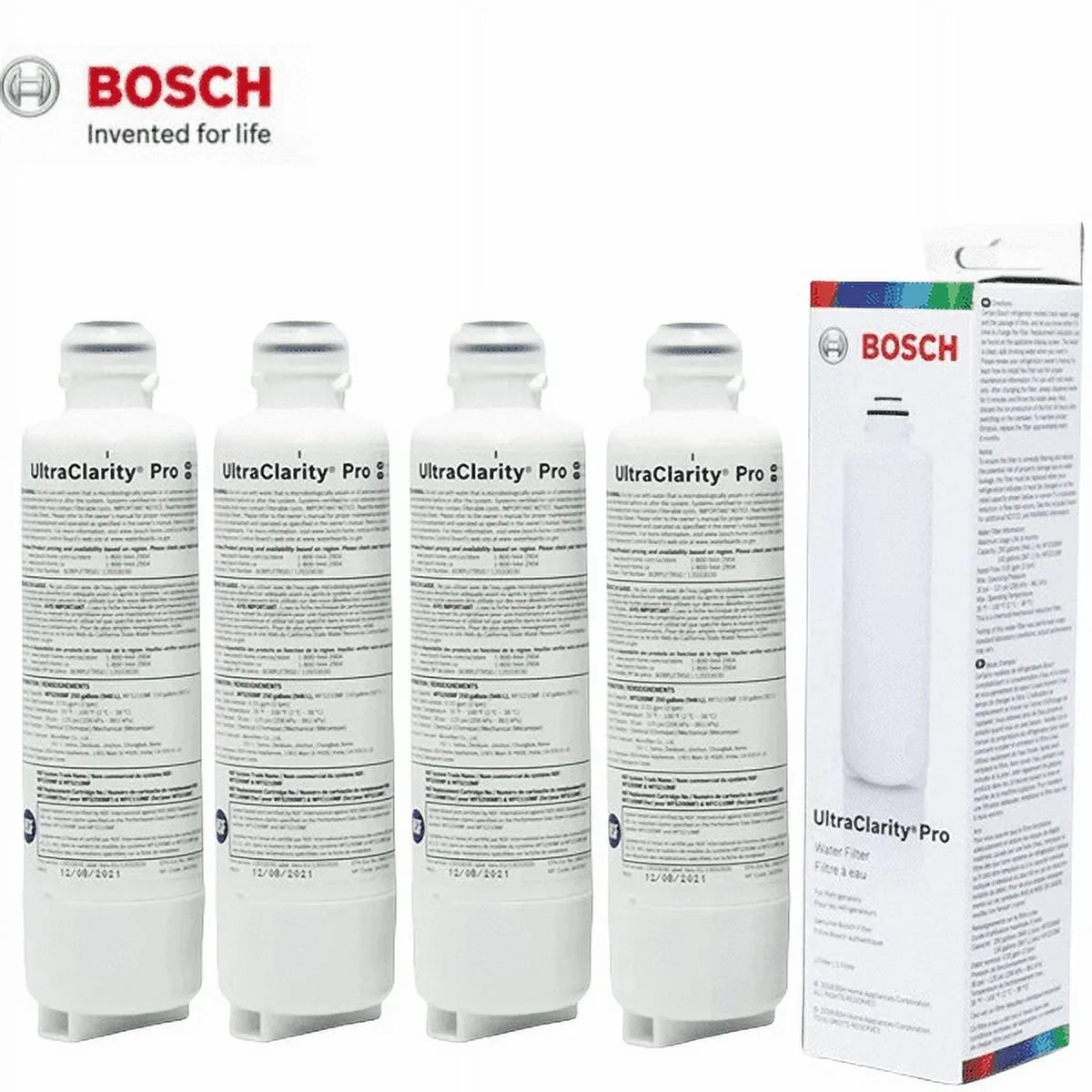 Bosch UltraClarity Pro Water Filter, BORPLFTR50,BORPLFTR55, RA450022, REPLFLTR55, 11032531 Replacement/Compatible,4 Pack