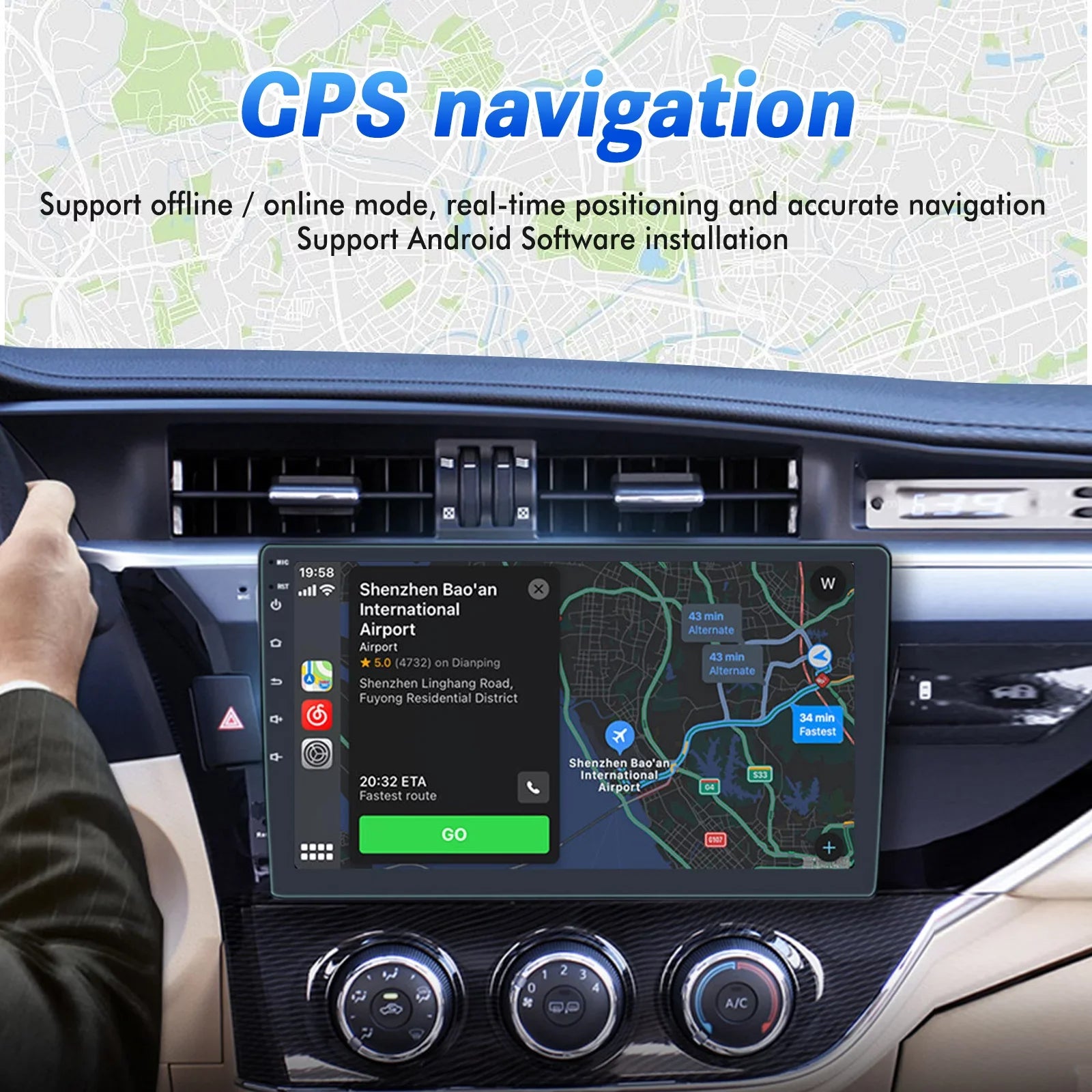 Double Din Car Stereo, 10.1" Android 10.1 Car MP5 Player,  Touch Screen Car Radio W/Bluetooth Mirror Link  Function, Rear Camera Included (2G+32G)