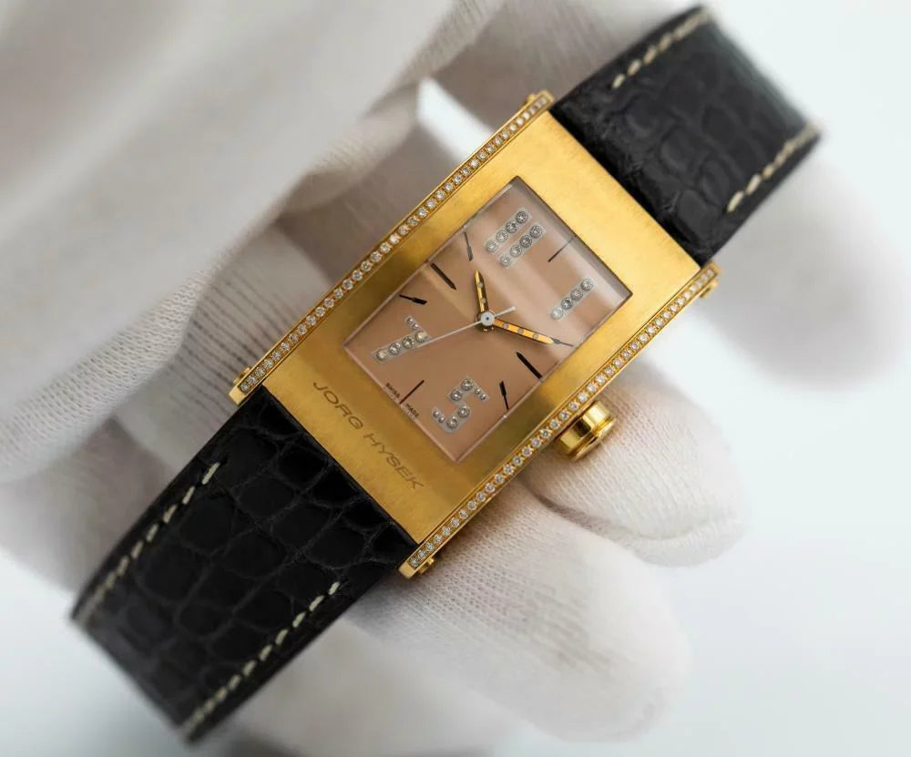 Jorg Hysek Kilada S011-0026 18k Rose Gold Diamond Bezel Quartz Men's Watch