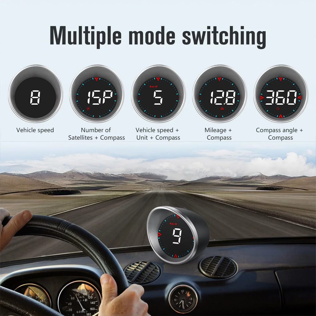 Htovila Car  Car Head-up Display Digital Speedometer Display Driving Mileage, Compass Angle, Overspeed and Fatigue Driving