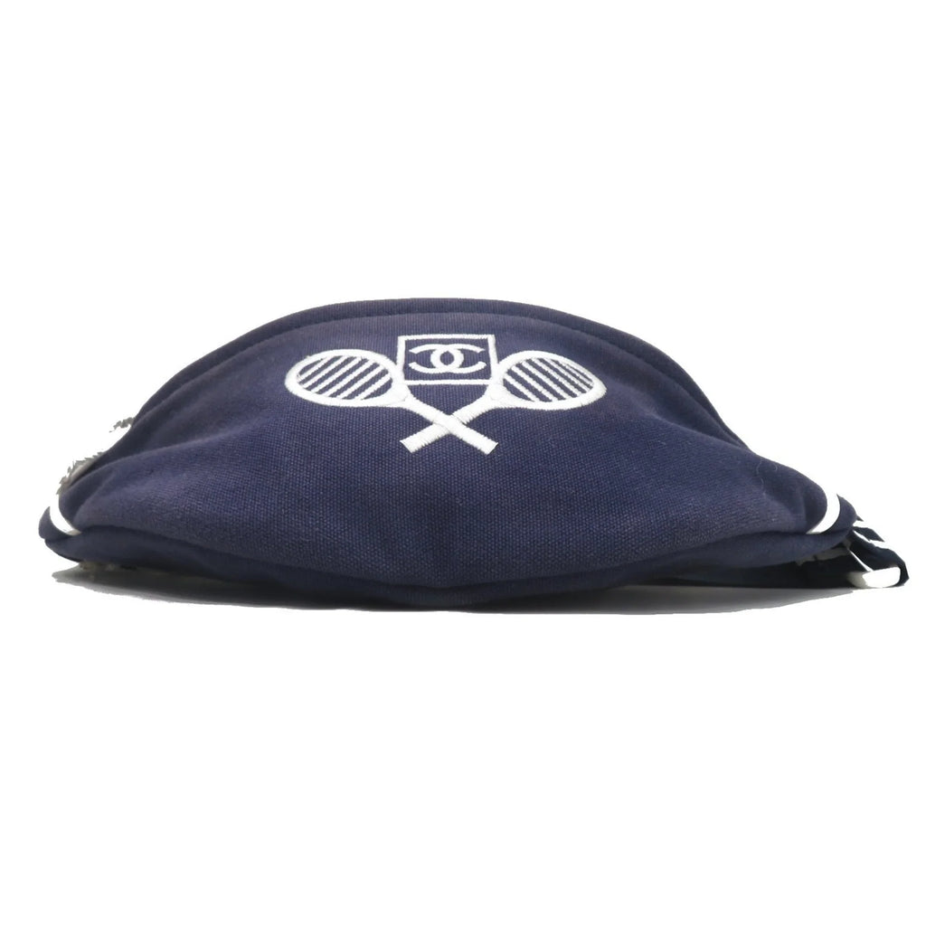 Pre-Owned  Sportsline Waist Bag Body Navy/White Canvas Women's Men's (Good)