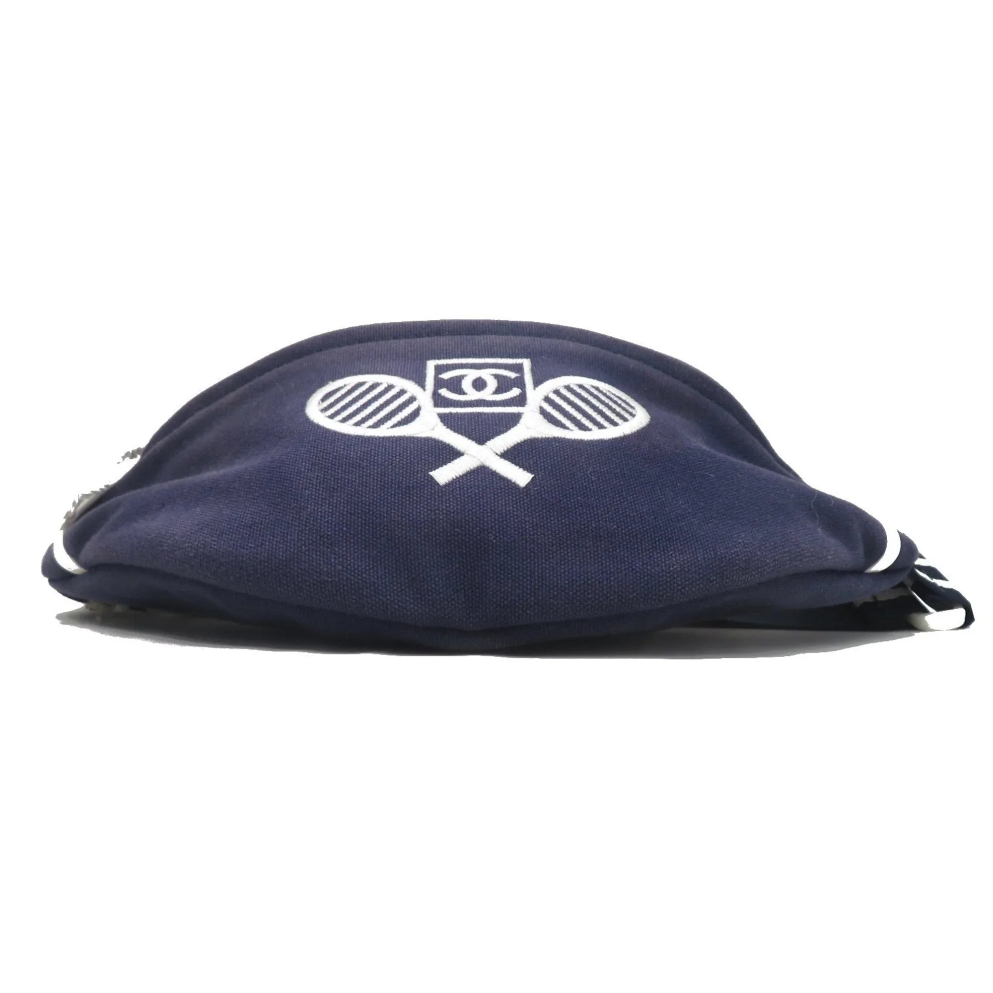 Pre-Owned  Sportsline Waist Bag Body Navy/White Canvas Women's Men's (Good)